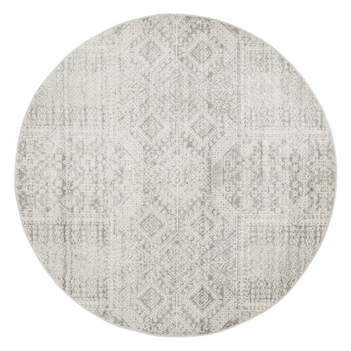 Serap Grey & Silver Round Zelda Contemporary Rug, Rugs, Ozark Home 