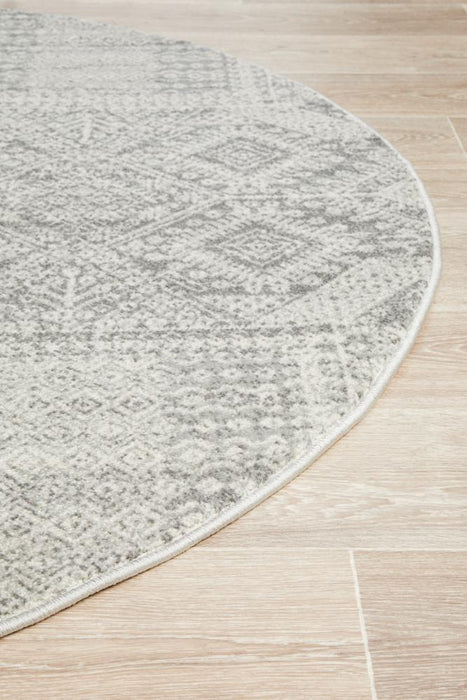 Serap Grey & Silver Round Zelda Contemporary Rug, Rugs, Ozark Home 