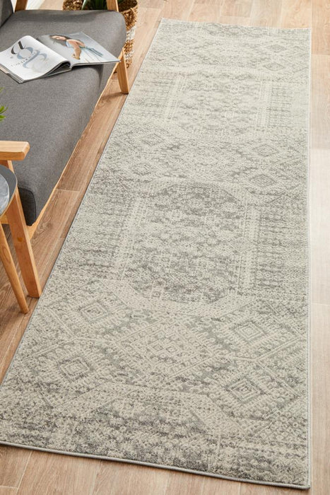 Serap Grey & Silver Zelda Contemporary Runner Rug, Rugs, Ozark Home 