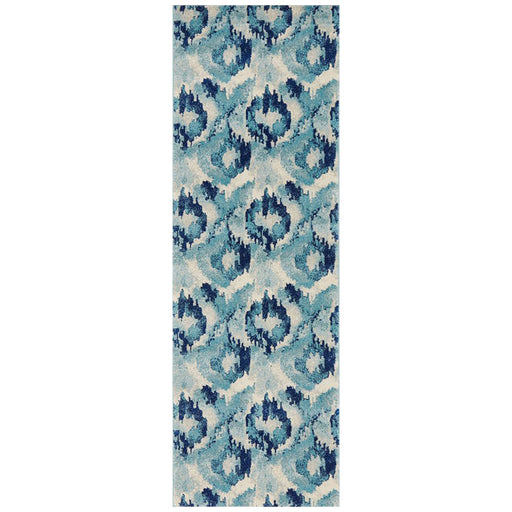 Serap Whimsical Blue Abstract Ocean Contemporary Runner Rug, Rugs, Ozark Home 