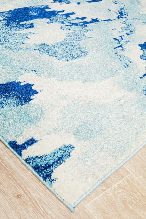 Serap Whimsical Blue Abstract Ocean Contemporary Rug, Rugs, Ozark Home 