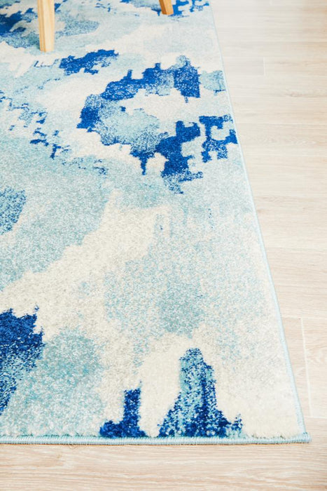 Serap Whimsical Blue Abstract Ocean Contemporary Rug, Rugs, Ozark Home 