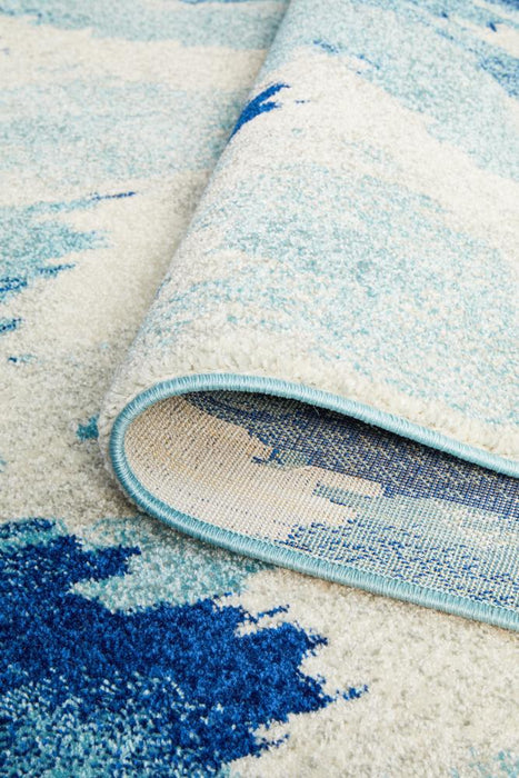 Serap Whimsical Blue Abstract Ocean Contemporary Rug, Rugs, Ozark Home 