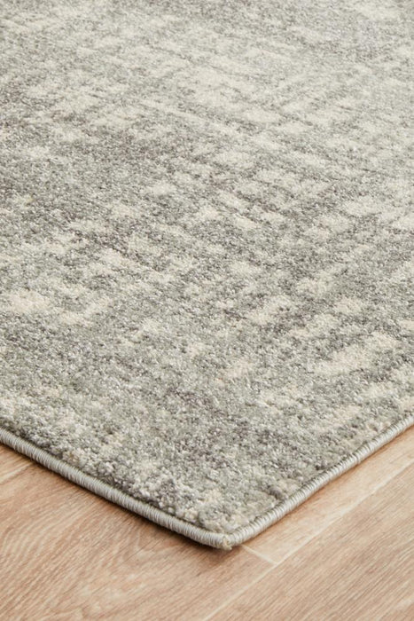 Serap Grey & Silver Abstract Crosshatch Contemporary Runner Rug, Rugs, Ozark Home 