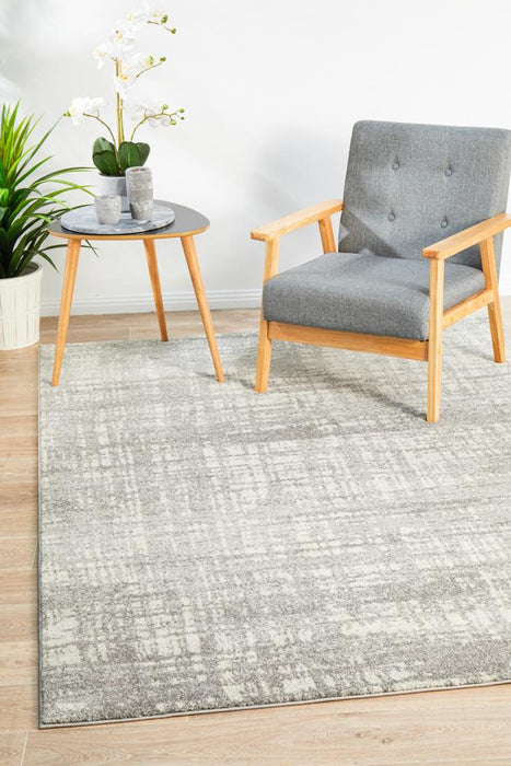 Serap Grey & Silver Abstract Crosshatch Contemporary Rug, Rugs, Ozark Home 