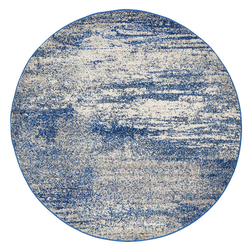 Serap Grey & Blue Round Dunescape Contemporary Rug, Rugs, Ozark Home 