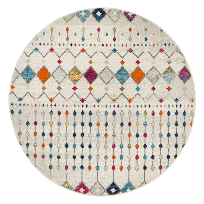 Serap Multicoloured Round Tribal Moroccan Contemporary Rug, Rugs, Ozark Home 