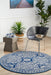 Serap Navy Round Transitional Medallion Contemporary Rug, Rugs, Ozark Home 