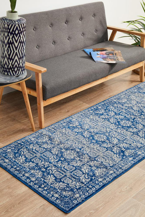 Serap Navy Transitional Medallion Contemporary Runner Rug, Rugs, Ozark Home 