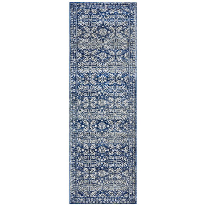 Serap Navy Transitional Medallion Contemporary Runner Rug, Rugs, Ozark Home 