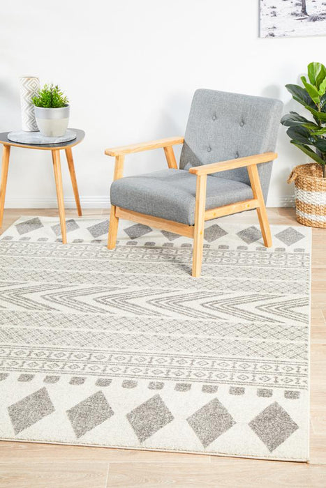 Serap Grey Combined Tribal Pattern Contemporary Rug, Rugs, Ozark Home 