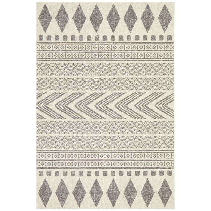 Serap Grey Combined Tribal Pattern Contemporary Rug, Rugs, Ozark Home 