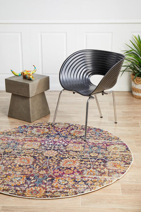 Serap Multicoloured Round Transitional Contemporary Rug, Rugs, Ozark Home 