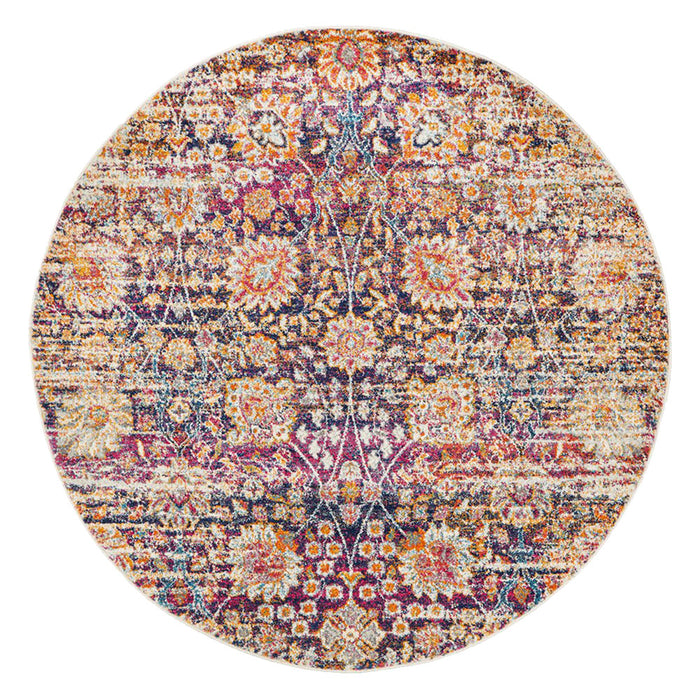 Serap Multicoloured Round Transitional Contemporary Rug, Rugs, Ozark Home 