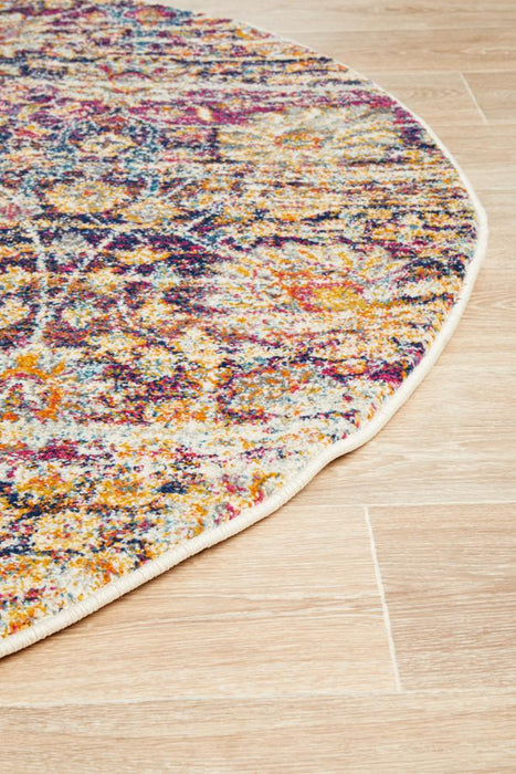 Serap Multicoloured Round Transitional Contemporary Rug, Rugs, Ozark Home 