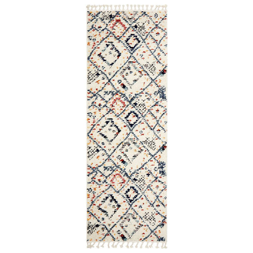 Mersin White Morroccan Diamond Contemporary Runner Rug, Rugs, Ozark Home 