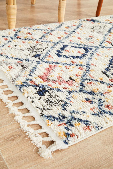 Mersin White Morroccan Diamond Contemporary Runner Rug, Rugs, Ozark Home 