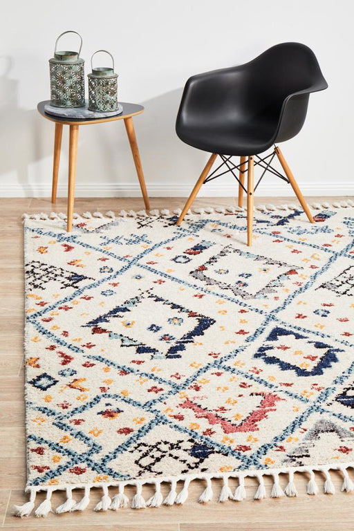 Mersin White Morroccan Diamond Contemporary Rug, Rugs, Ozark Home 