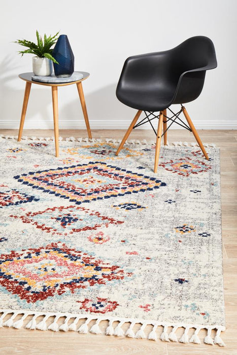 Mersin Silver Morroccan Geometric Diamond Contemporary Rug, Rugs, Ozark Home 