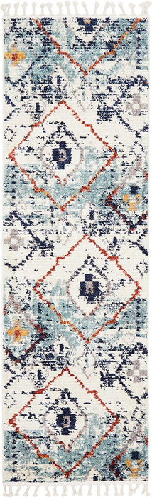 Mersin Blue Morroccan Geometric Pattern Contemporary Rug, Rugs, Ozark Home 