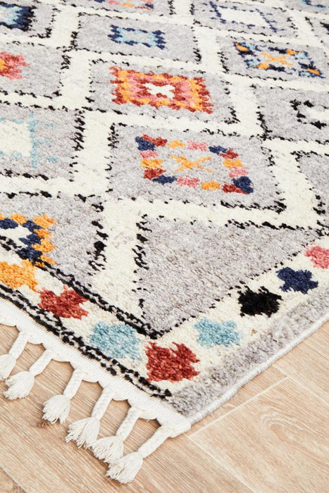 Mersin Grey Moroccan Diamond Motif Contemporary Rug, Rugs, Ozark Home 