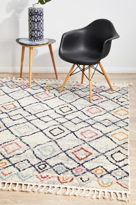 Mersin Multicoloured Morroccan Geometric Diamond Contemporary Rug, Rugs, Ozark Home 