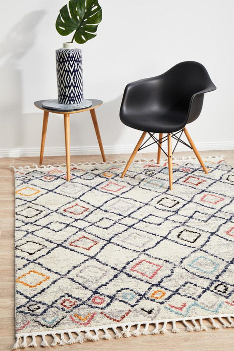 Mersin Multicoloured Morroccan Geometric Diamond Contemporary Rug, Rugs, Ozark Home 