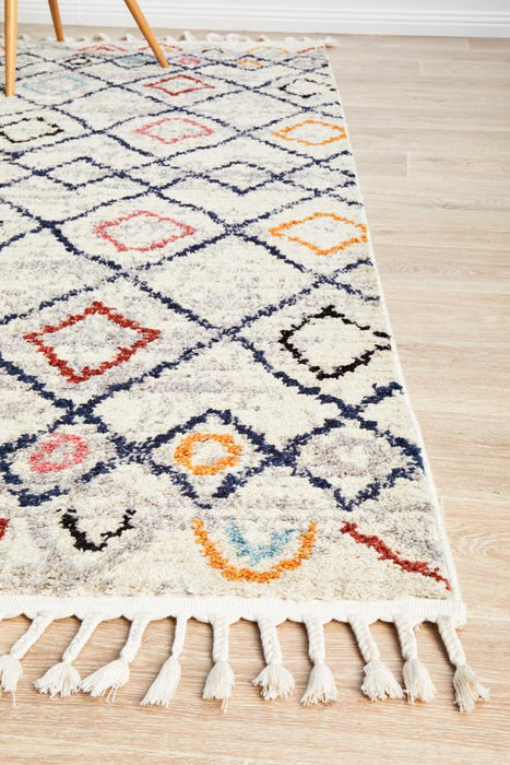 Mersin Multicoloured Morroccan Geometric Diamond Contemporary Rug, Rugs, Ozark Home 