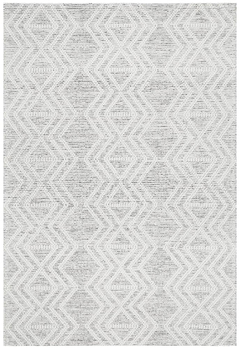 Meerut Grey & White Geometric Zigzag Wool Contemporary Rug, Rugs, Ozark Home 