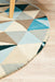 Manisa Turquoise Round Geometric Kaleidoscope Triangle Wool Contemporary Rug, Rugs, Ozark Home 