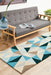 Manisa Turquoise Geometric Kaleidoscope Triangle Wool Contemporary Runner Rug, Rugs, Ozark Home 