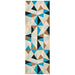 Manisa Turquoise Geometric Kaleidoscope Triangle Wool Contemporary Runner Rug, Rugs, Ozark Home 