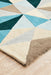 Manisa Turquoise Geometric Kaleidoscope Triangle Wool Contemporary Runner Rug, Rugs, Ozark Home 