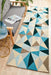 Manisa Turquoise Geometric Kaleidoscope Triangle Wool Contemporary Runner Rug, Rugs, Ozark Home 