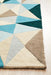 Manisa Turquoise Geometric Kaleidoscope Triangle Wool Contemporary Runner Rug, Rugs, Ozark Home 