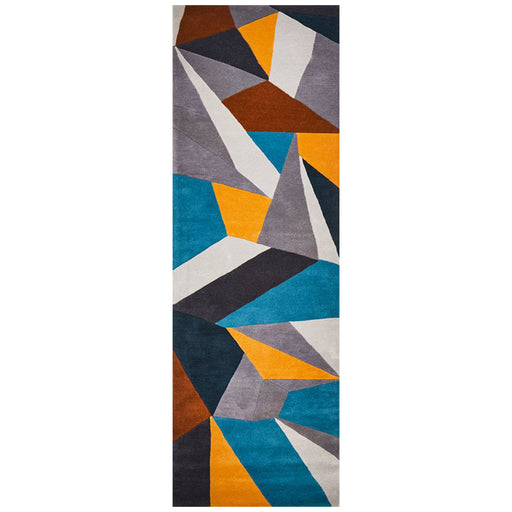 Manisa Safari Jagged Geometric Glass Wool Contemporary Runner Rug, Rugs, Ozark Home 