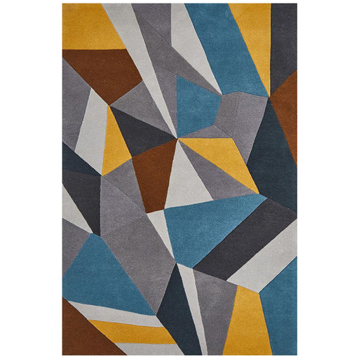 Manisa Safari Jagged Geometric Glass Wool Contemporary Rug, Rugs, Ozark Home 