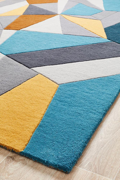 Manisa Safari Jagged Geometric Glass Wool Contemporary Rug, Rugs, Ozark Home 