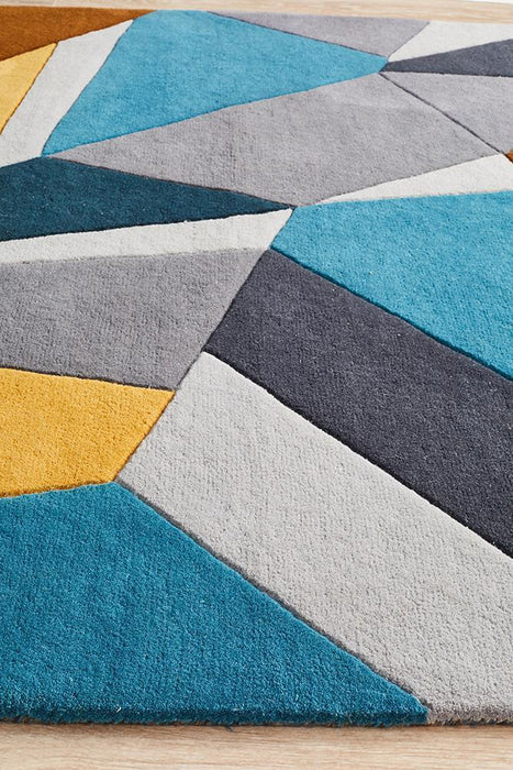 Manisa Safari Jagged Geometric Glass Wool Contemporary Rug, Rugs, Ozark Home 