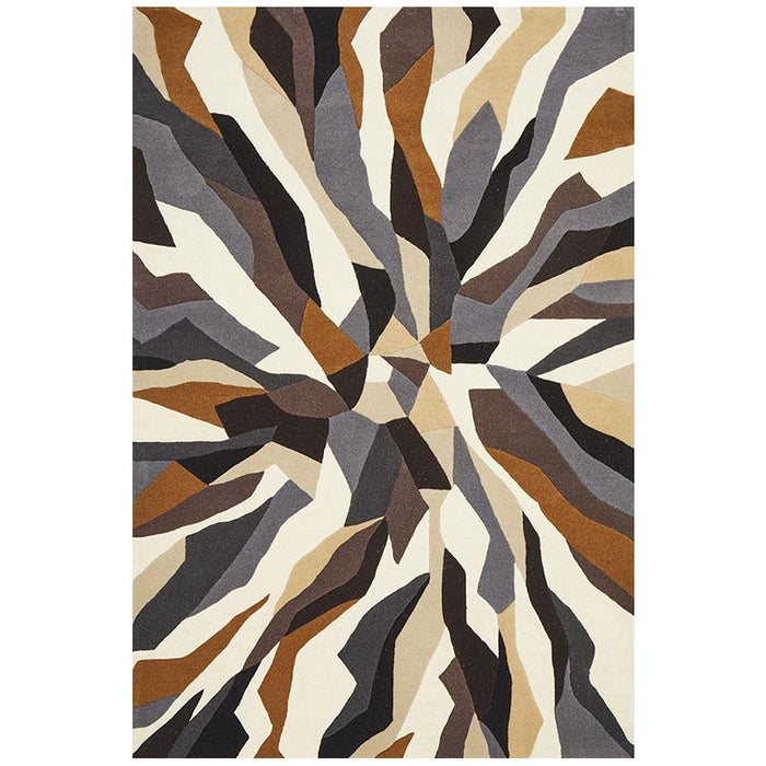 Manisa Fossil Jagged Geometric Shape Wool Contemporary Rug, Rugs, Ozark Home 