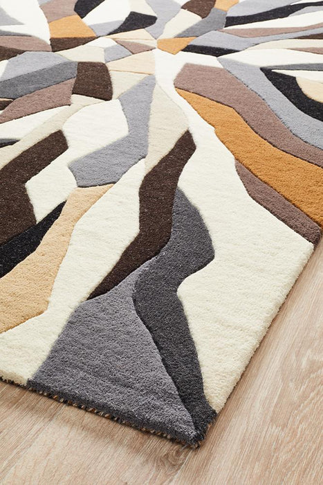 Manisa Fossil Jagged Geometric Shape Wool Contemporary Rug, Rugs, Ozark Home 