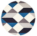 Manisa Steel Round Geometric Chevron Wool Contemporary Rug, Rugs, Ozark Home 