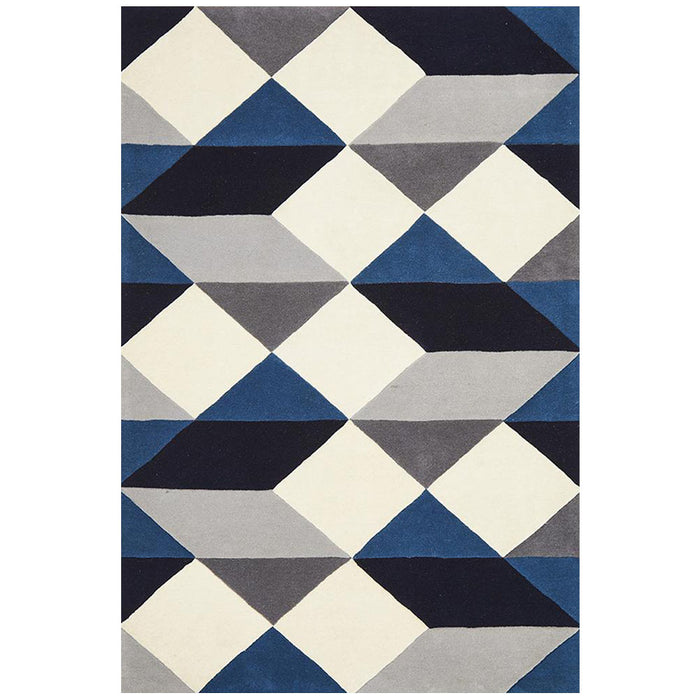 Manisa Steel Geometric Chevron Wool Contemporary Rug, Rugs, Ozark Home 