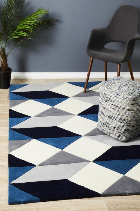 Manisa Steel Geometric Chevron Wool Contemporary Rug, Rugs, Ozark Home 