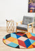 Manisa Sunset Round Geometric Chevron Wool Contemporary Rug, Rugs, Ozark Home 