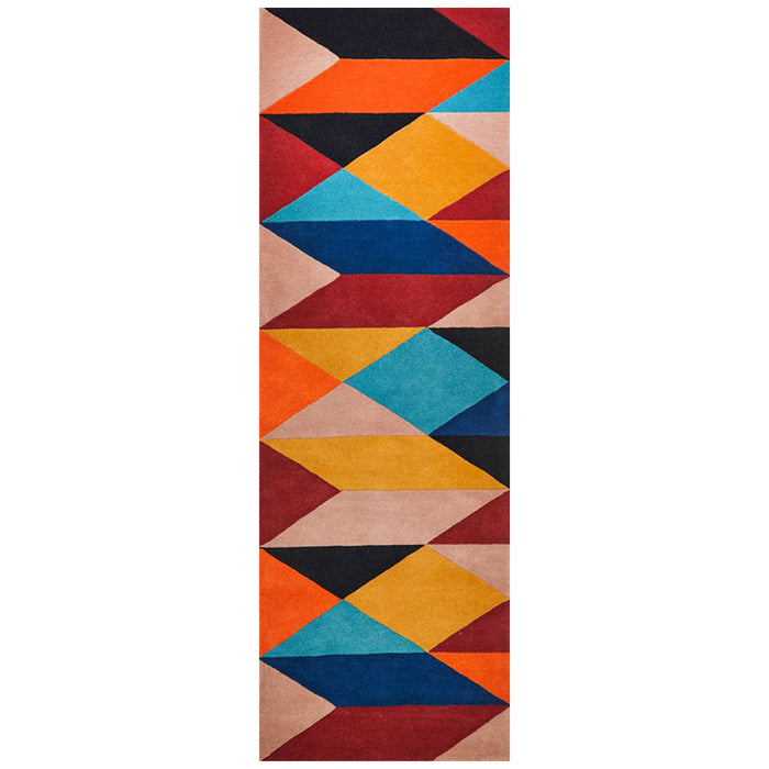 Manisa Sunset Geometric Chevron Wool Contemporary Runner Rug, Rugs, Ozark Home 