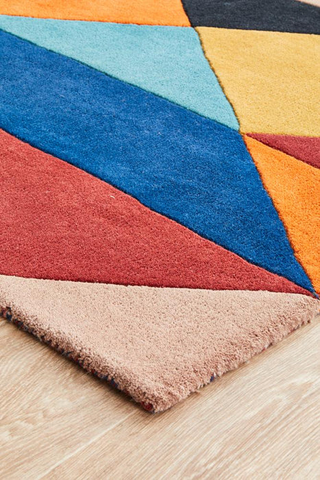 Manisa Sunset Geometric Chevron Wool Contemporary Runner Rug, Rugs, Ozark Home 