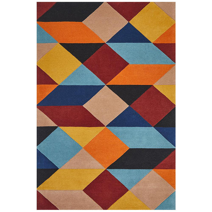 Manisa Sunset Geometric Chevron Wool Contemporary Rug, Rugs, Ozark Home 