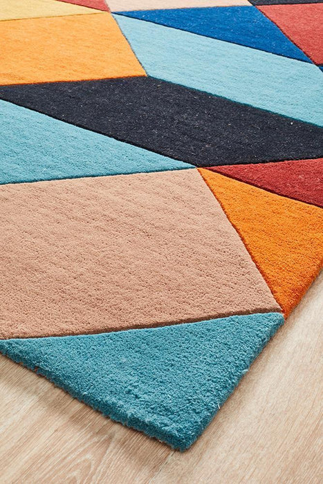 Manisa Sunset Geometric Chevron Wool Contemporary Rug, Rugs, Ozark Home 