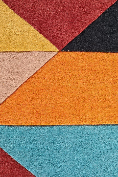 Manisa Sunset Geometric Chevron Wool Contemporary Rug, Rugs, Ozark Home 